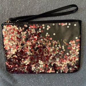 NWOT Victoria’s Secret Confetti Sequin Wristlet Ir Makeup Bag